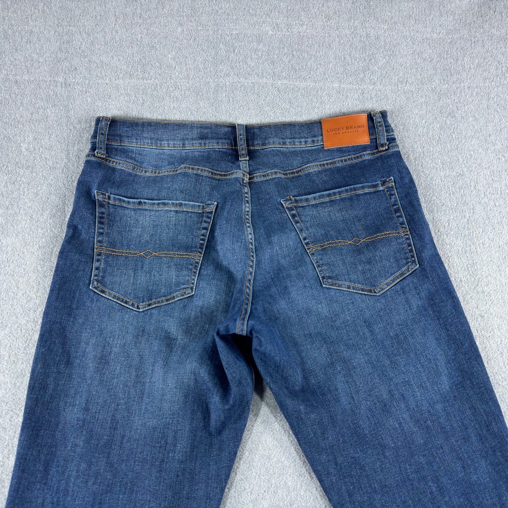 Lucky Brand Jeans Men 38x30 29" Blue 412 Athletic Slim Dark Wash Stretch Denim